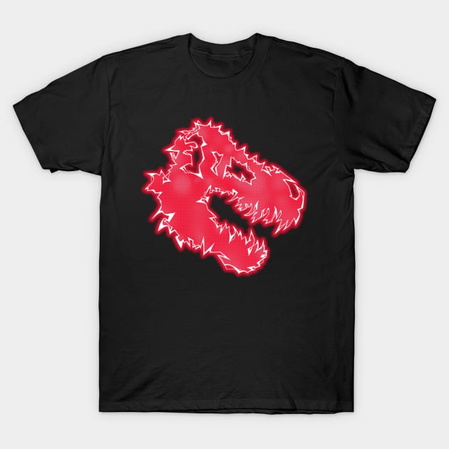 Power Skull - Tyrannosaurus Red T-Shirt by DCLawrenceUK